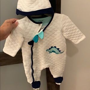 Little Me infant one piece suit with hat